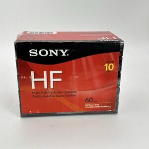 Lot of 5 Blank New Sony Audio Cassette Tapes HF 60. Still Sealed. New!